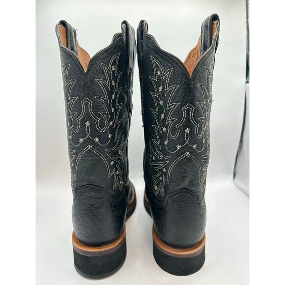 Lucchese 2000 7.5 Full Quill Ostrich Black Women’sWestern Cowgirl Boots - Picture 4 of 11